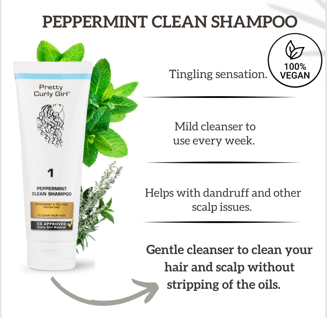 Peppermint Clean Shampoo 100ml Tube | Pretty Curly Girl Curly girl method | Vegan curly products | Krullen | Krullend haar | Curly hair products | Curly girl approved