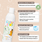 Curly Star Liquid Gel | Pretty Curly Girl | Curly girl method approved | Vegan curly hair products | Krullen | Krullend haar | Krullen gel voor kinderen | Kindvriendelijke styling gel voor zachte en gedefinieerde krullen | Curly hair gel for kids | Curly girl approved