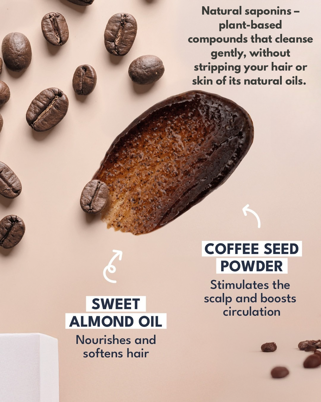 Coffee Scrub Mask 250ml | Pretty Curly Girl | Curly girl method approved | Vegan curly hair products | Krullen | Krullend haar | Hoofdhuid scrub en haarmasker voor krullen | Exfoliating scalp scrub curly hair | Natural curly hair care | Curly girl approved