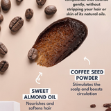 Coffee Scrub Mask 250ml | Pretty Curly Girl | Curly girl method approved | Vegan curly hair products | Krullen | Krullend haar | Hoofdhuid scrub en haarmasker voor krullen | Exfoliating scalp scrub curly hair | Natural curly hair care | Curly girl approved