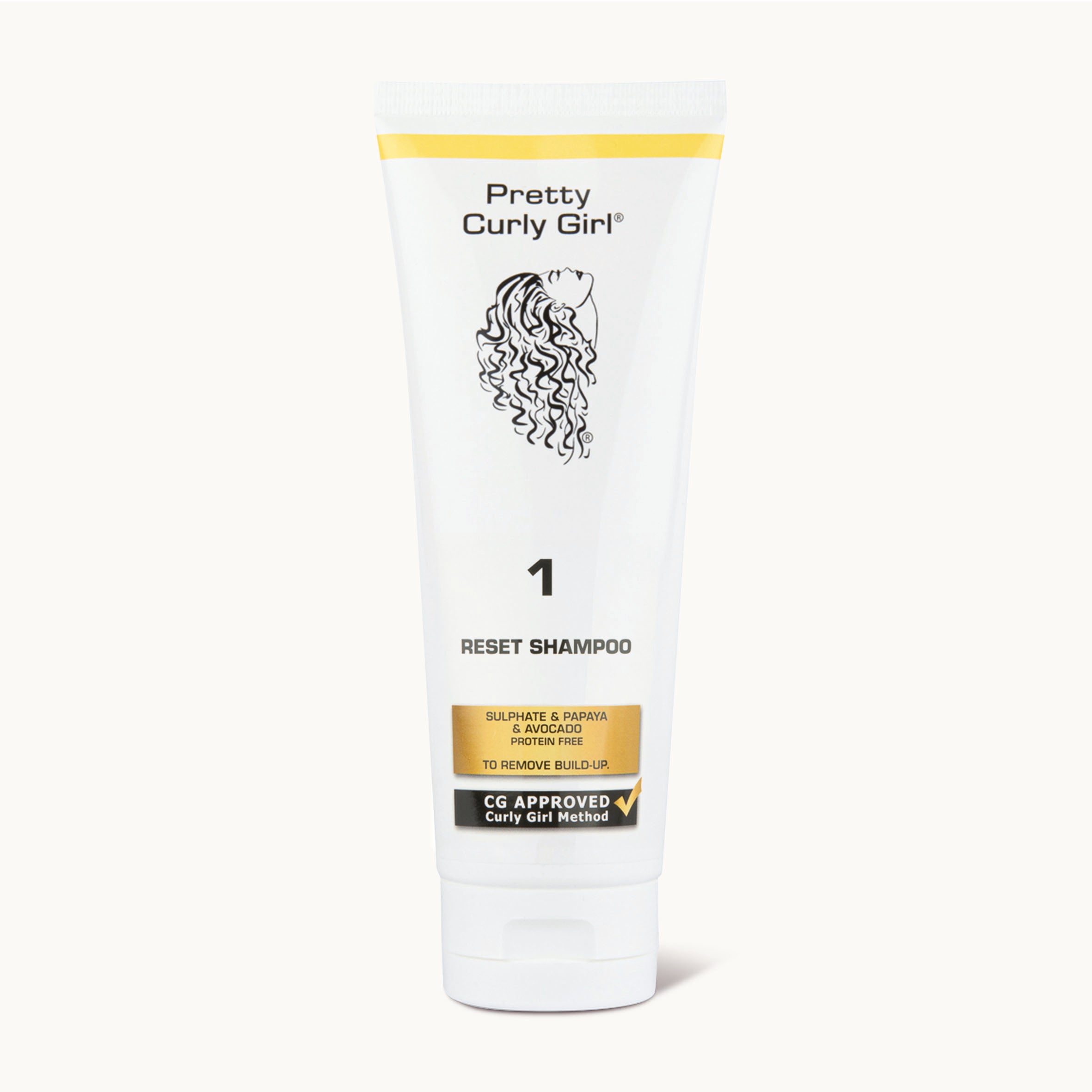 Reset Shampoo | Pretty Curly Girl | Curly girl method approved | Vegan curly hair products | Krullen | Krullend haar | Diepreinigende clarifying shampoo voor krullen | Removes buildup for a clean scalp and healthy curly hair | Curly girl approved