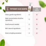 Peppermint Clean Shampoo | Pretty Curly Girl | Curly girl method approved | Vegan curly hair products | Krullen | Krullend haar | Pepermuntshampoo voor krullen | Refreshing peppermint shampoo for healthy scalp and curls | Curly girl approved